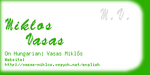 miklos vasas business card